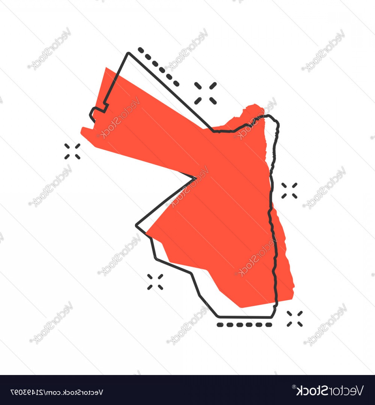 1200x1296 Cartoon Jordan Map Icon In Comic Style Jordan Vector Geekchicpro