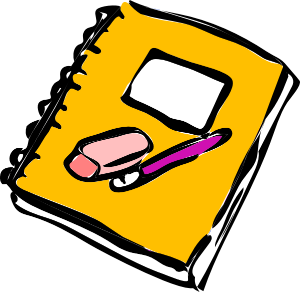 Pencil Eraser And Journal Clip Art 600x583 Pencil Eraser And Journal Clip Art