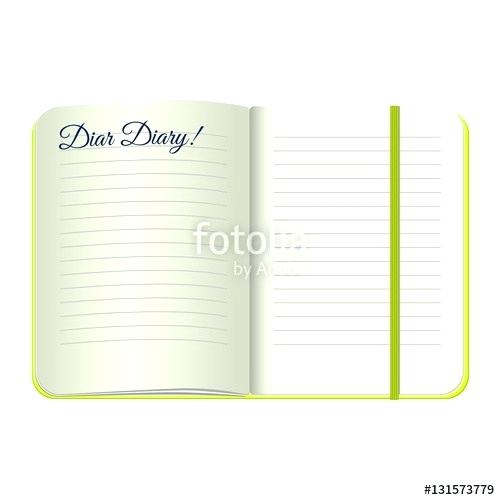 Template Open A Blank Notepad With The Words Dear Diary Vector 500x500 Template Open A Blank Notepad With The Words Dear Diary Vector