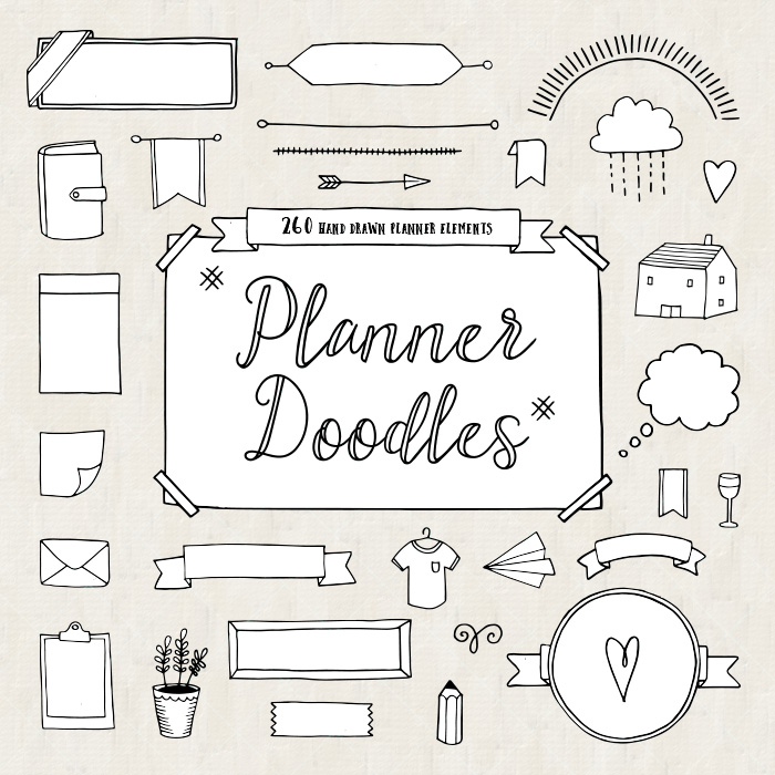 Bullet Journal And Diary Planner Vector Doodles 700x700 Bullet Journal And Diary Planner Vector Doodles