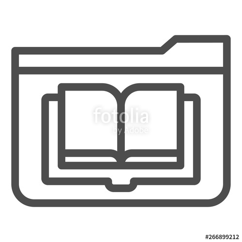 500x500 Folder Journal Line Icon Folder With Book Vector Illustration