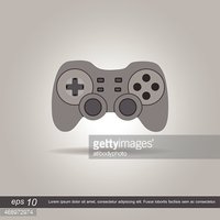 200x200 Joystick Icon Vector Illustration On Grey Background Stock