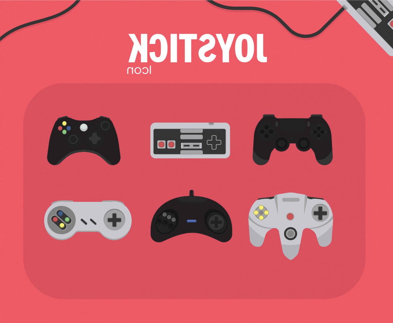 1363x1123 Joystick Icon Vector Pink Background Soidergi