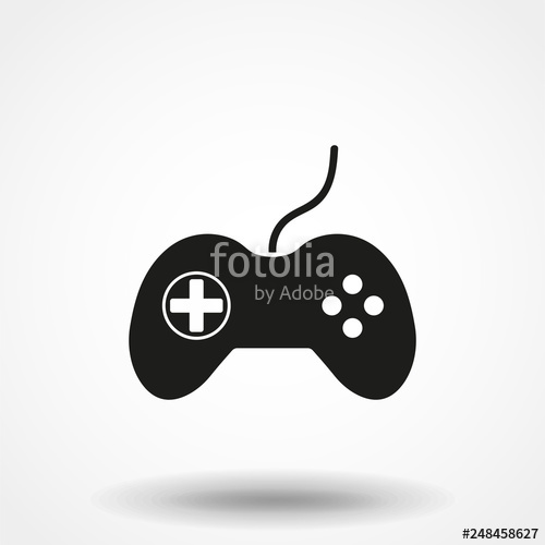 500x500 Joystick Icon Vector, Game Symbol Play Pictogram, Flat Vector