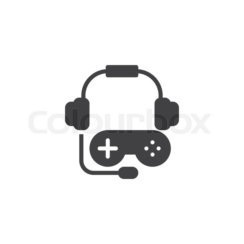800x800 Gaming Headphones And Joystick Vector Stock Vector Colourbox
