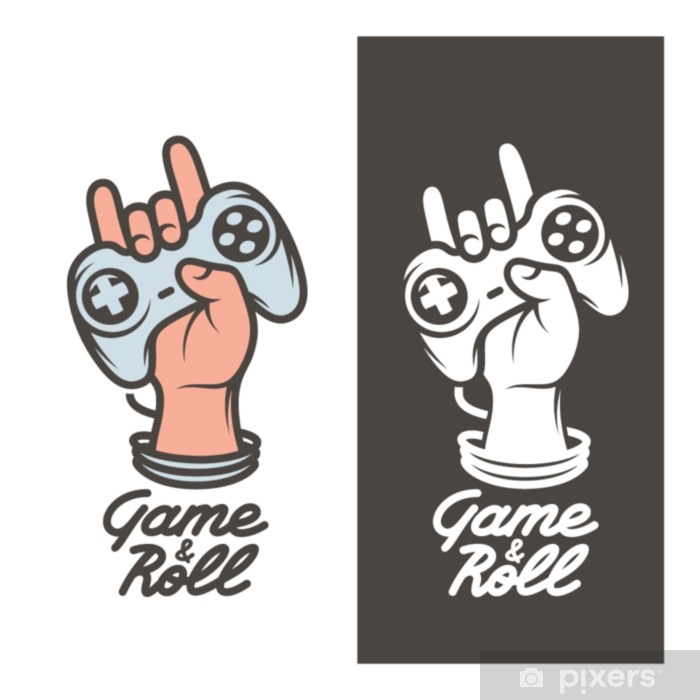 700x700 Game And Roll T Shirt Design Hand With Joystick Vector Vintage