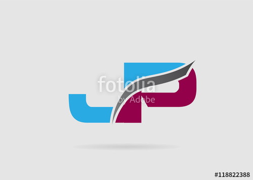 500x356 Jp Logo Vector Graphic Branding Letter Element Stock Image