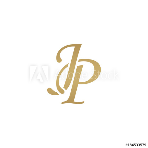 500x500 Initial Letter Jp, Overlapping Elegant Monogram Logo, Luxury