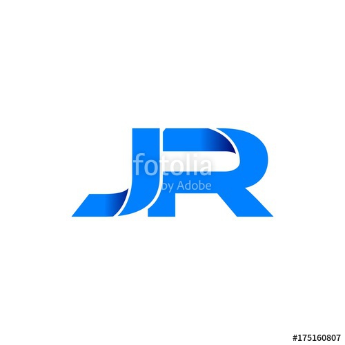 500x500 Jr Logo Initial Logo Vector Modern Blue Fold Style Stock Image