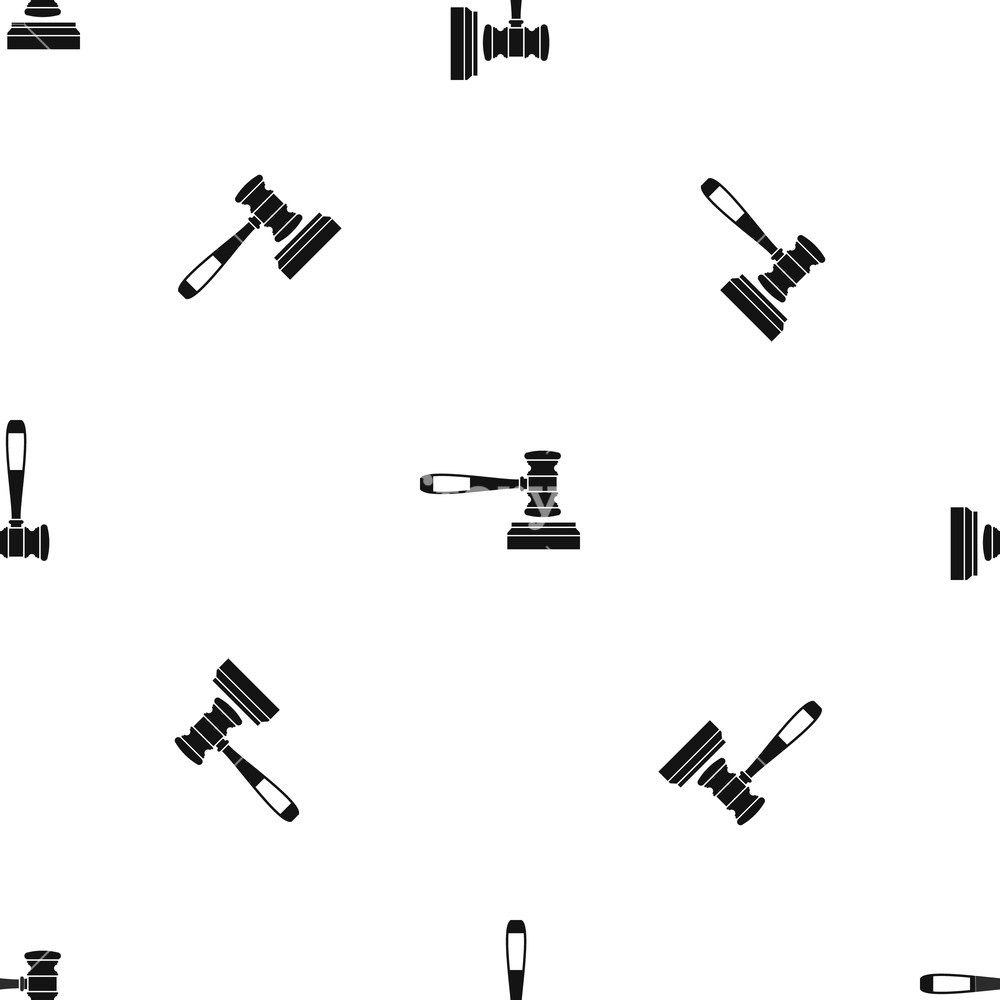 1000x1000 Judge Gavel Pattern Repeat Seamless In Black Color For Any Design