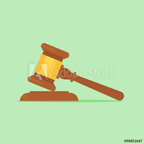 500x500 Judge Gavel Vector Flat Illustration