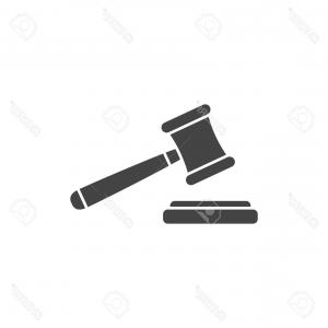 300x300 Photostock Vector Judge Gavel Flat Vector Icon Silhouette Court