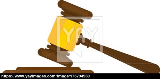 512x253 Wooden Judges Gavel Vector