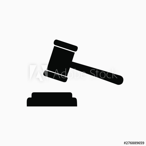 500x500 Gavel Vector Hammer Icon Vector Judge Gavel Auction Icon