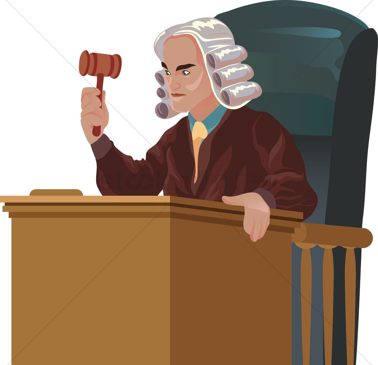 1300x1257 Judge Vector Image