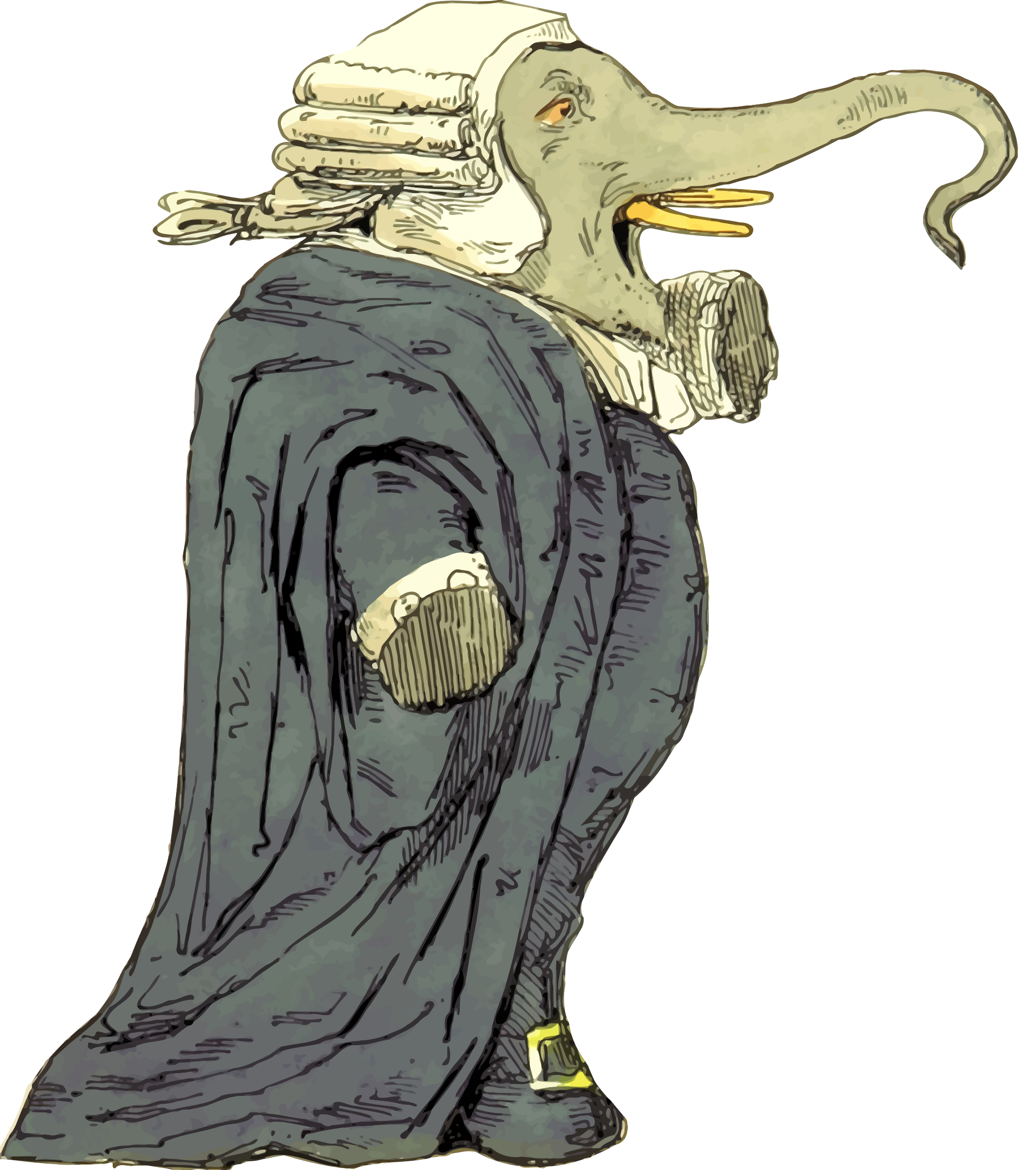 2088x2400 Elephant Judge Vector Clipart Image