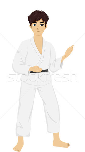 337x600 Teen Guy Judo Vector Illustration Lenm