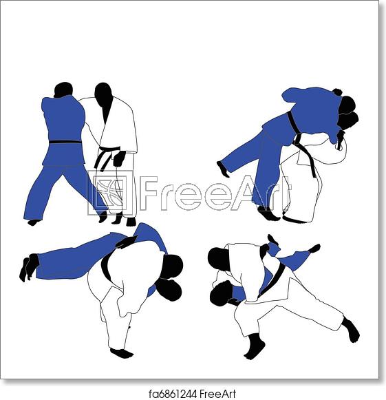 561x581 Free Art Print Of Judo Fighters Judo Fighters