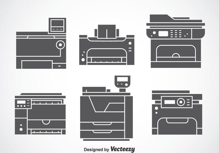 700x490 Fotocopiadora Gris Iconos Juegos De Vector