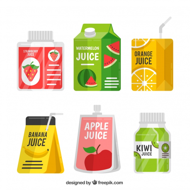 626x626 Pack Of Containers With Fruit Juice Vector Free Download