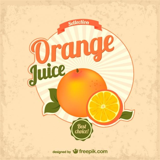 626x626 Vector Orange Juice Retro Template Free Vector Juice Orange