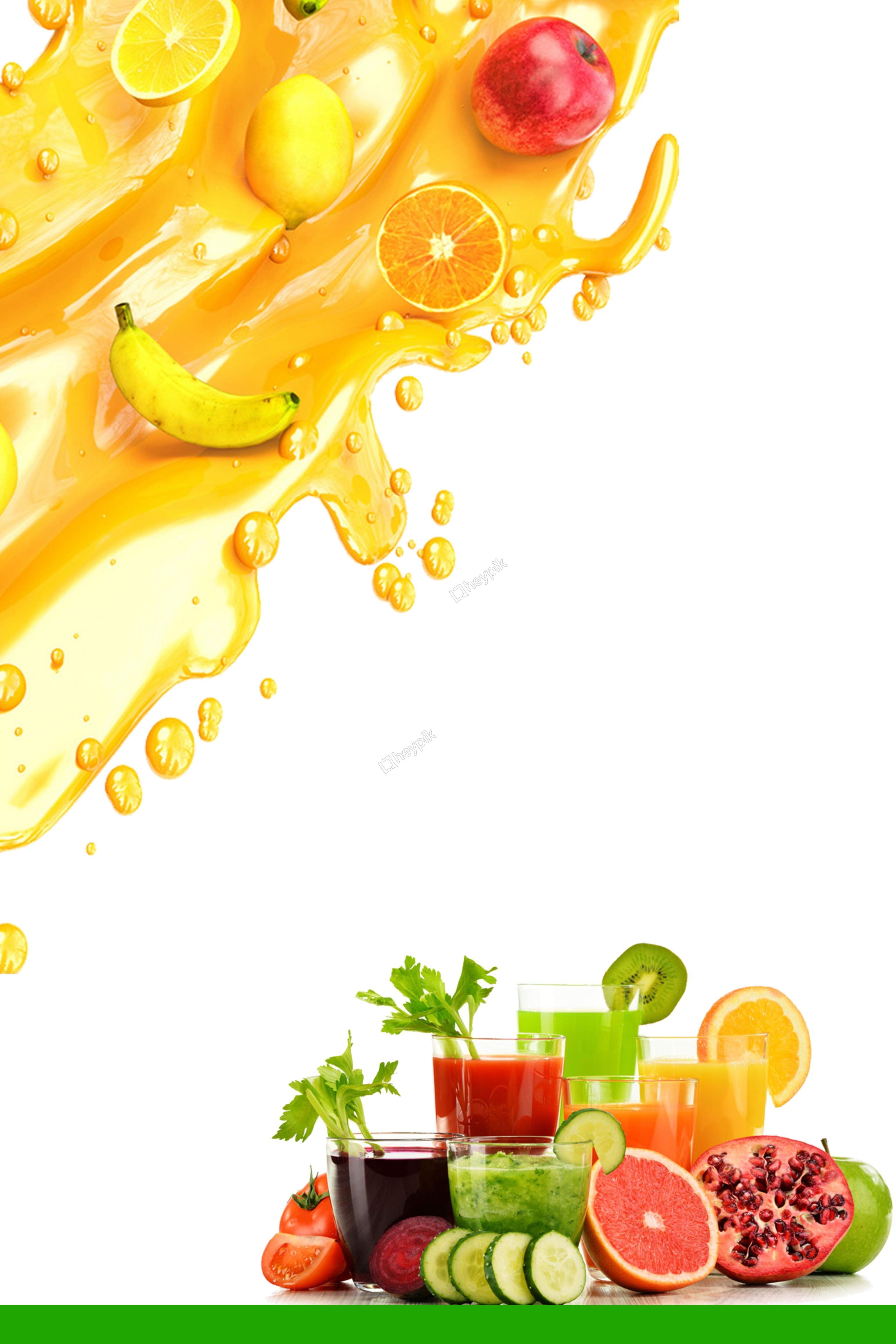 3087x4630 In The Summer Fruit Banana Lemon Ice Juice Background Vector