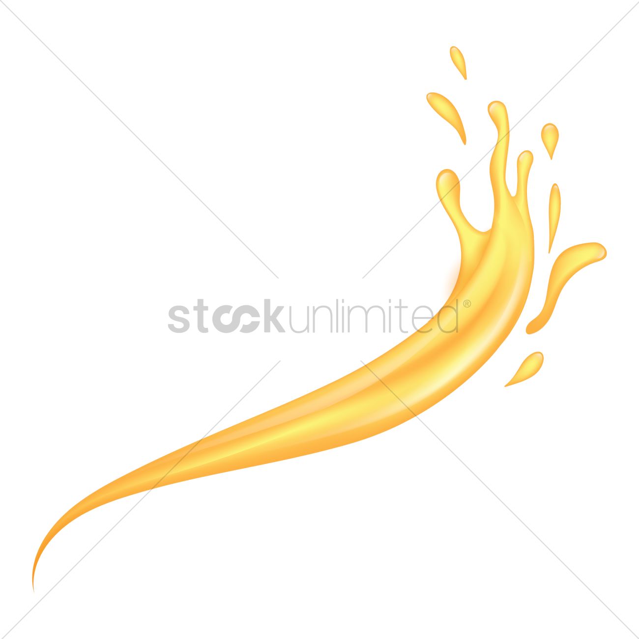 1300x1300 Orange Juice Splash Vector Image