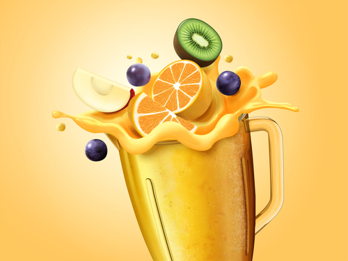 500x375 Fruit Juice Splash Vector Illustration Free Download