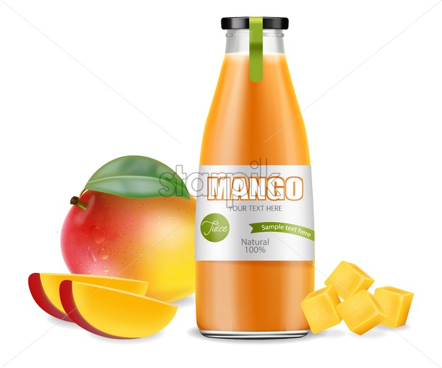 623x519 Mango Juice Vector Realistic Product Placement Mock Up Packaging