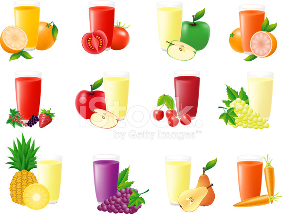579x440 Set Of Icons With Fruit Juice Vector Illustration Stock Vector