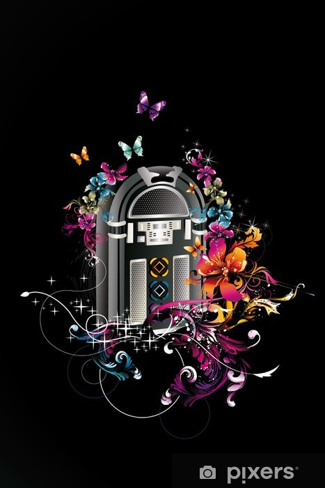 467x700 Jukebox Vector Wall Mural