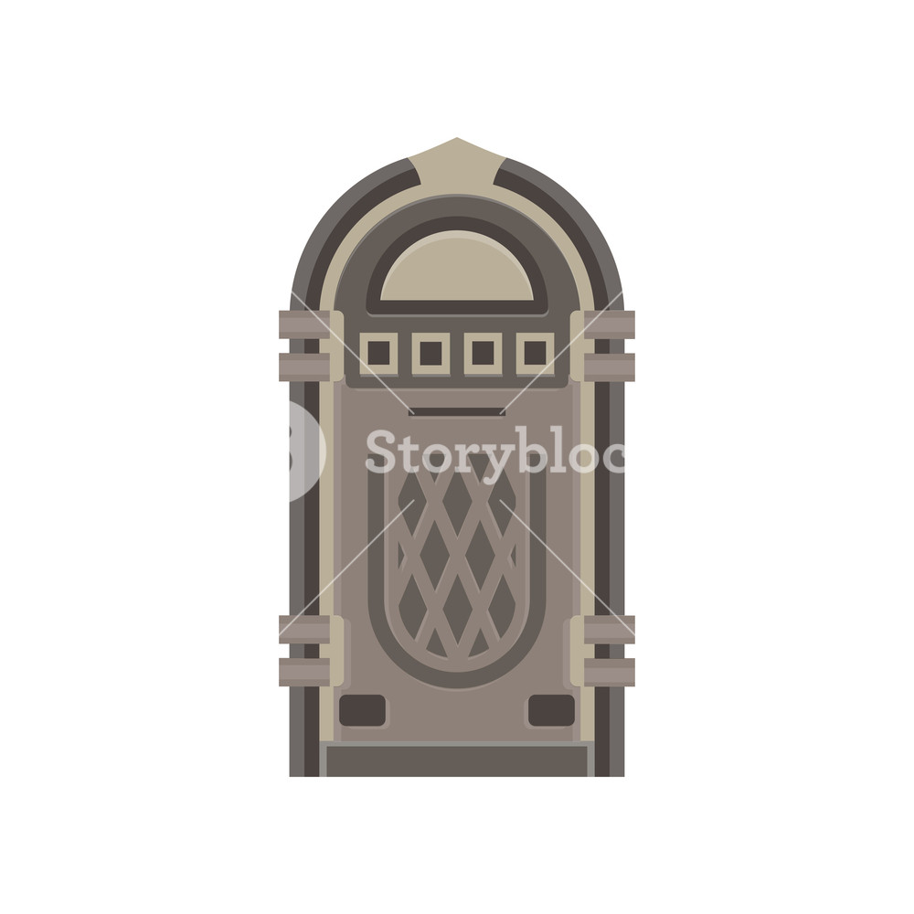 1000x1000 Flat Retro Jukebox Isolated On White Music Device Modern Trendy