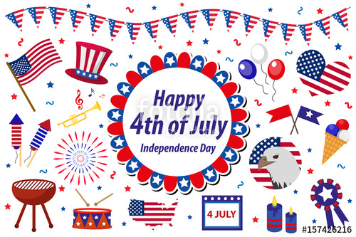 Independence Day America Celebration In Usa, Icons Set, Design 500x333 Independence Day America Celebration In Usa, Icons Set, Design