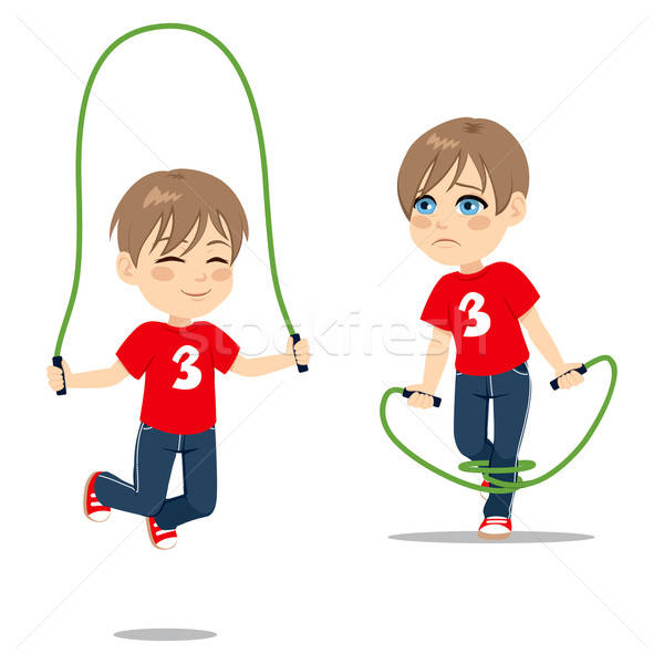 600x600 Boy Jumping Rope Vector Illustration Kakigori