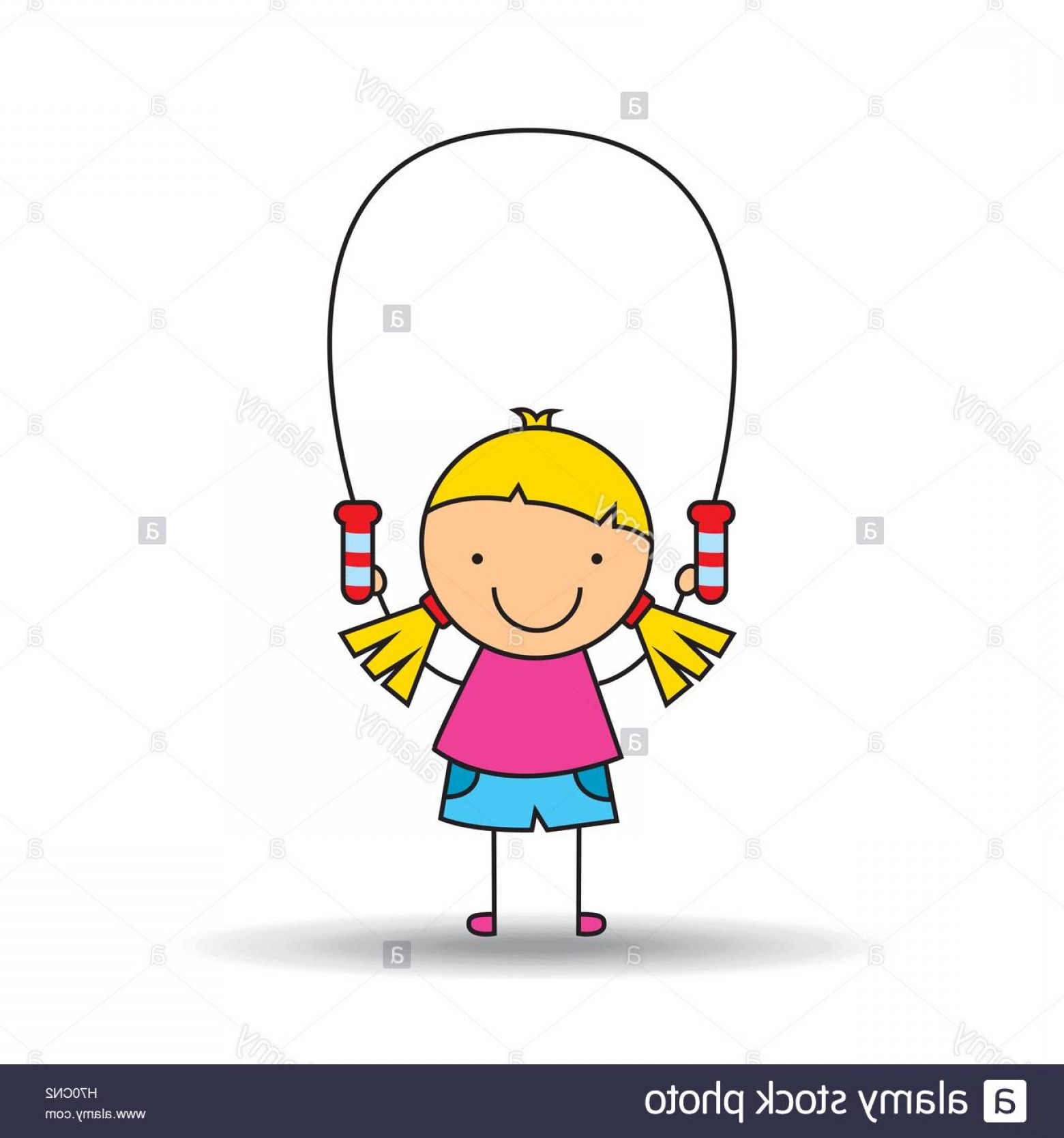 1560x1668 Stock Photo Girl Happy Cartoon Jump Rope Vector Illustration