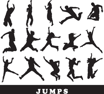 410x368 Free Jumping People Silhouettes Vector Free Vector Download