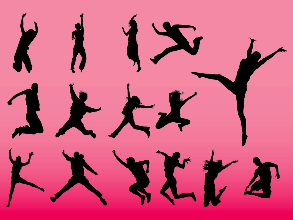 1024x768 Jumping People Vectors Vector Art Graphics