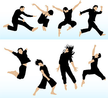 350x319 People Jumping Vector Free Vector Download