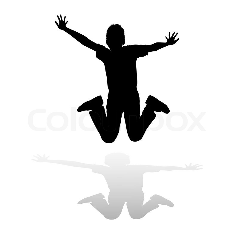 800x800 Silhouette Boy Of Jump Stock Vector Colourbox