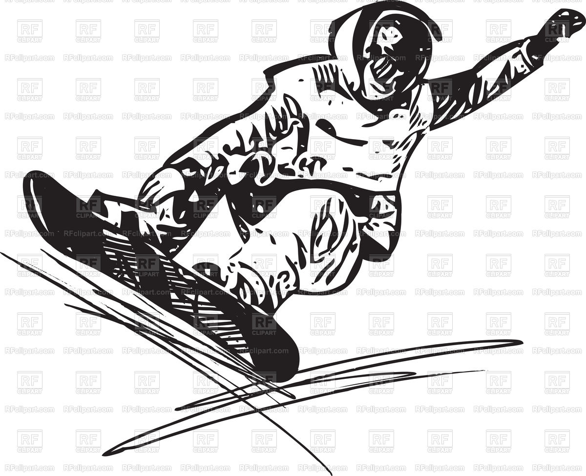 1200x975 Sketch Of Snowboarder In Jump Vector Image Of People Aroastock