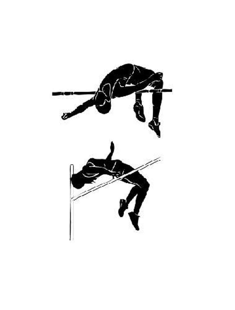 794x1045 Track Field High Jump Vector Clipart Pdf Png Dxf Etsy