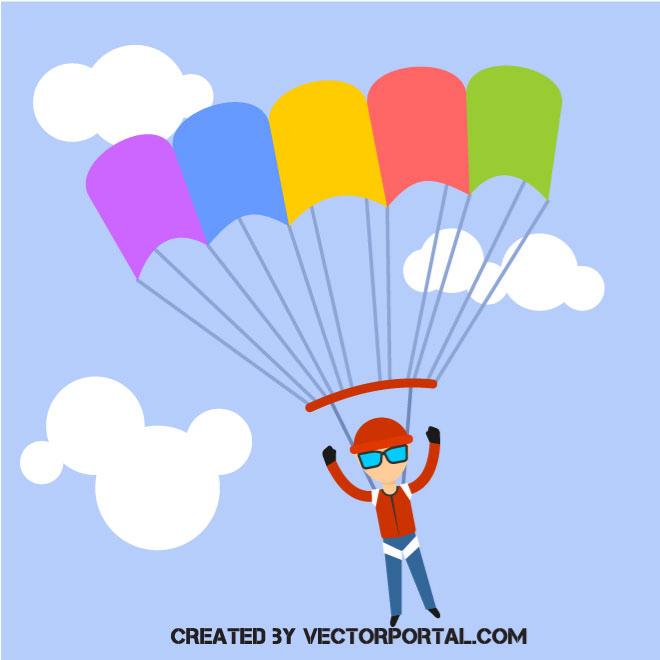 660x660 Parachute Jumper Vector Clip Art