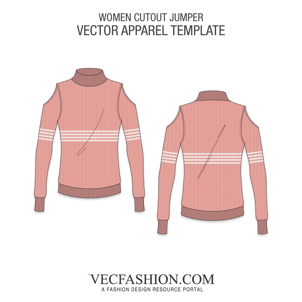 1000x1000 Shoulder Cutout Jumper Vector Template