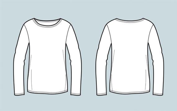 570x359 Sweater Jumper Vector Fashion Flat Sketch Adobe Illustrator Etsy