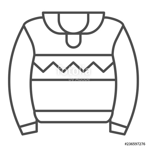 500x500 Sweater Thin Line Icon Jumper Vector Illustration Isolated