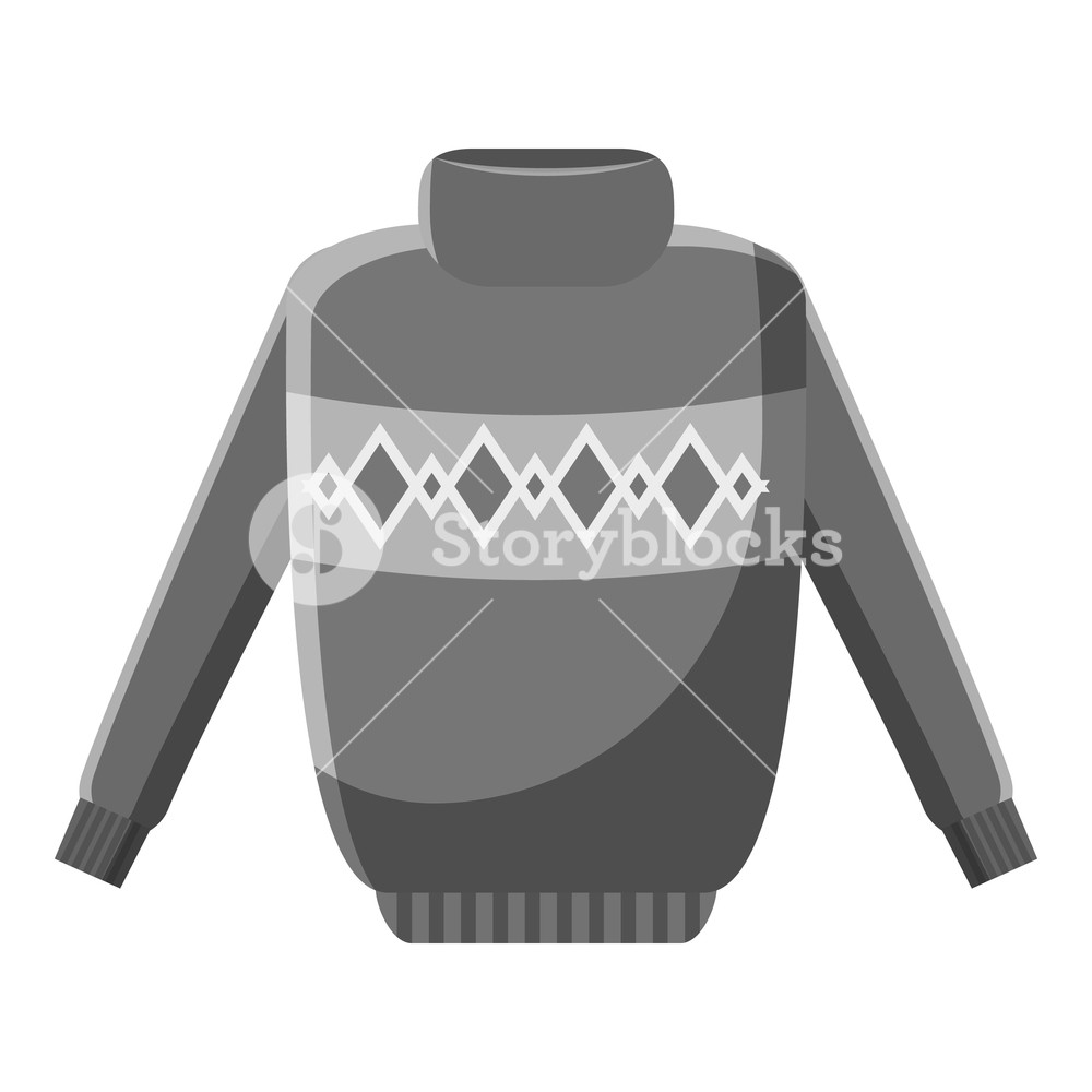 1000x1000 Winter Warm Jumper Icon Gray Monochrome Illustration Of Jumper