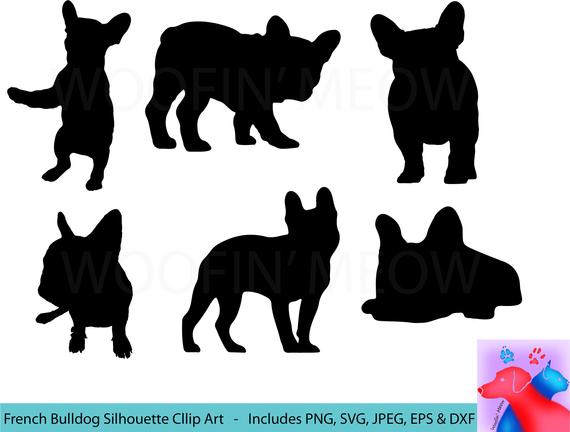 French Bull Dog Silhouette Clipart Pet Lover Jumping Dog Etsy 570x432 French Bull Dog Silhouette Clipart Pet Lover Jumping Dog Etsy