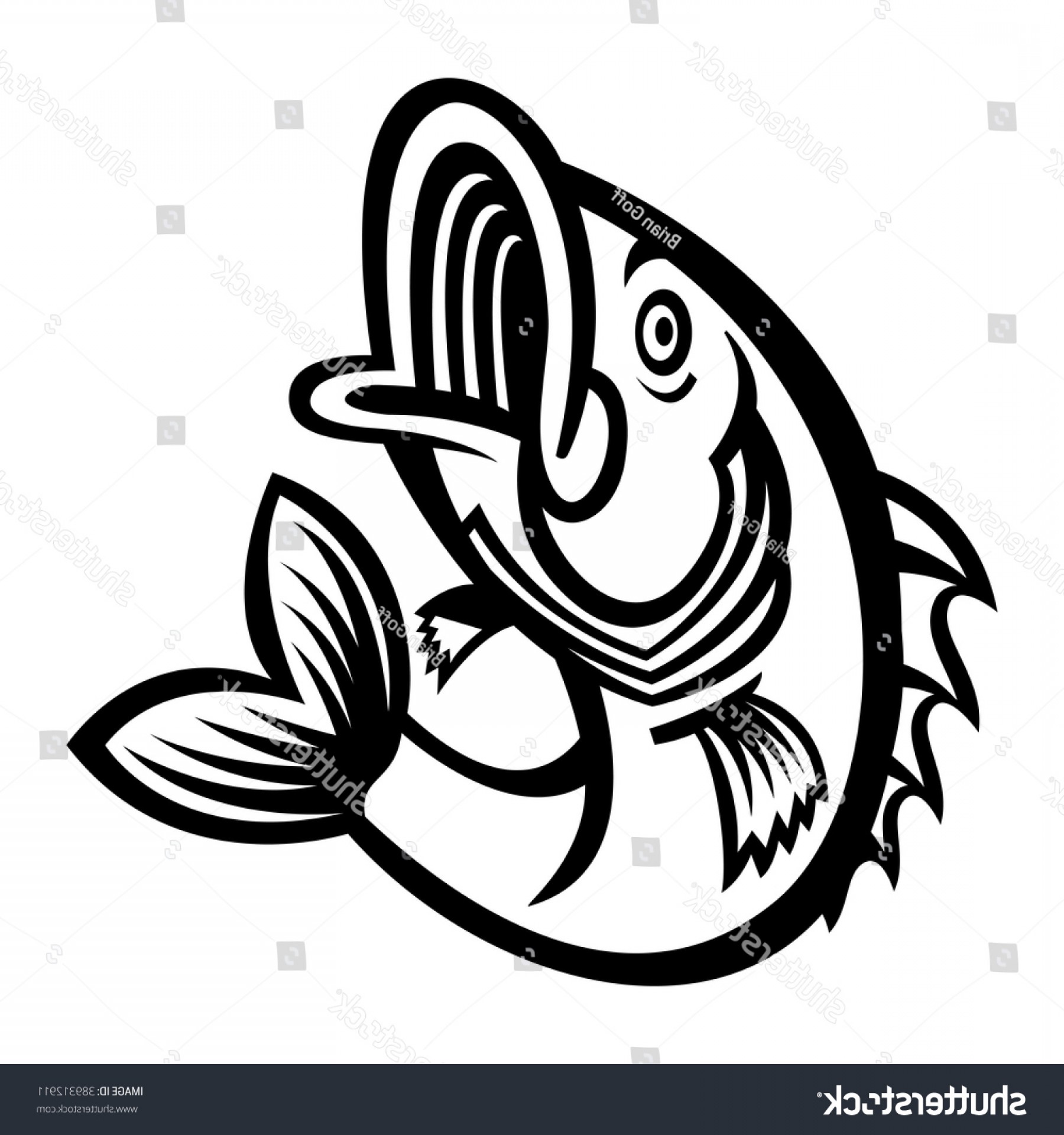 Jumping Bass Fish Vector Icon Handandbeak 1800x1920 Jumping Bass Fish Vector Icon Handandbeak