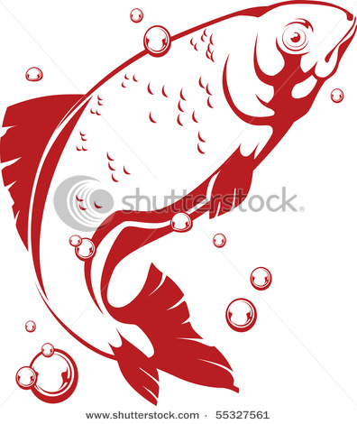 Vector Illustration Of A Jumping Fish 396x470 Vector Illustration Of A Jumping Fish