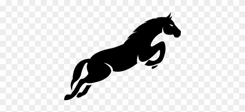 840x384 Jumping Black Horse Side Vector